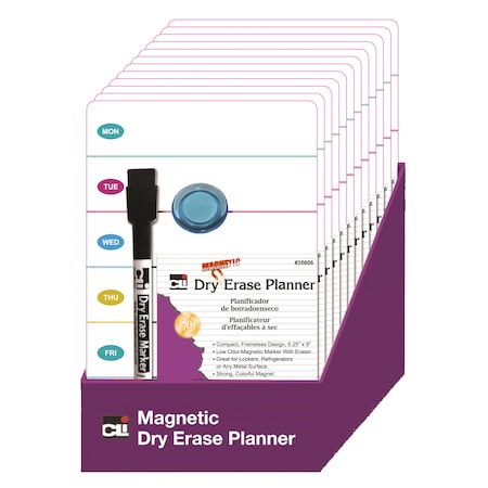 Charles Leonard Mini Magnetic Dry Erase Planning Boards w/Marker + Magnet Set 35606-ST